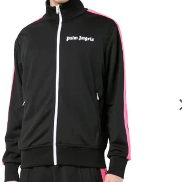 Palm Angels Black Jacket with Pink Stripes - Picture 2 of 13